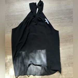 Naked Zebra Black Halter Tank Top